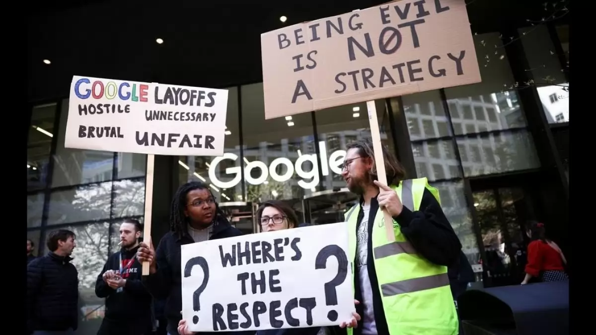 Google Layoffs Trigger Protests In London As Employees Stage WalkOut